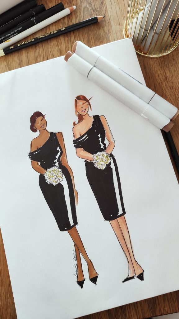 live sketches for guests wedding day wedding destination