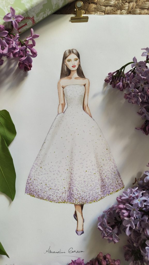 Illustration haute couture mariée bride