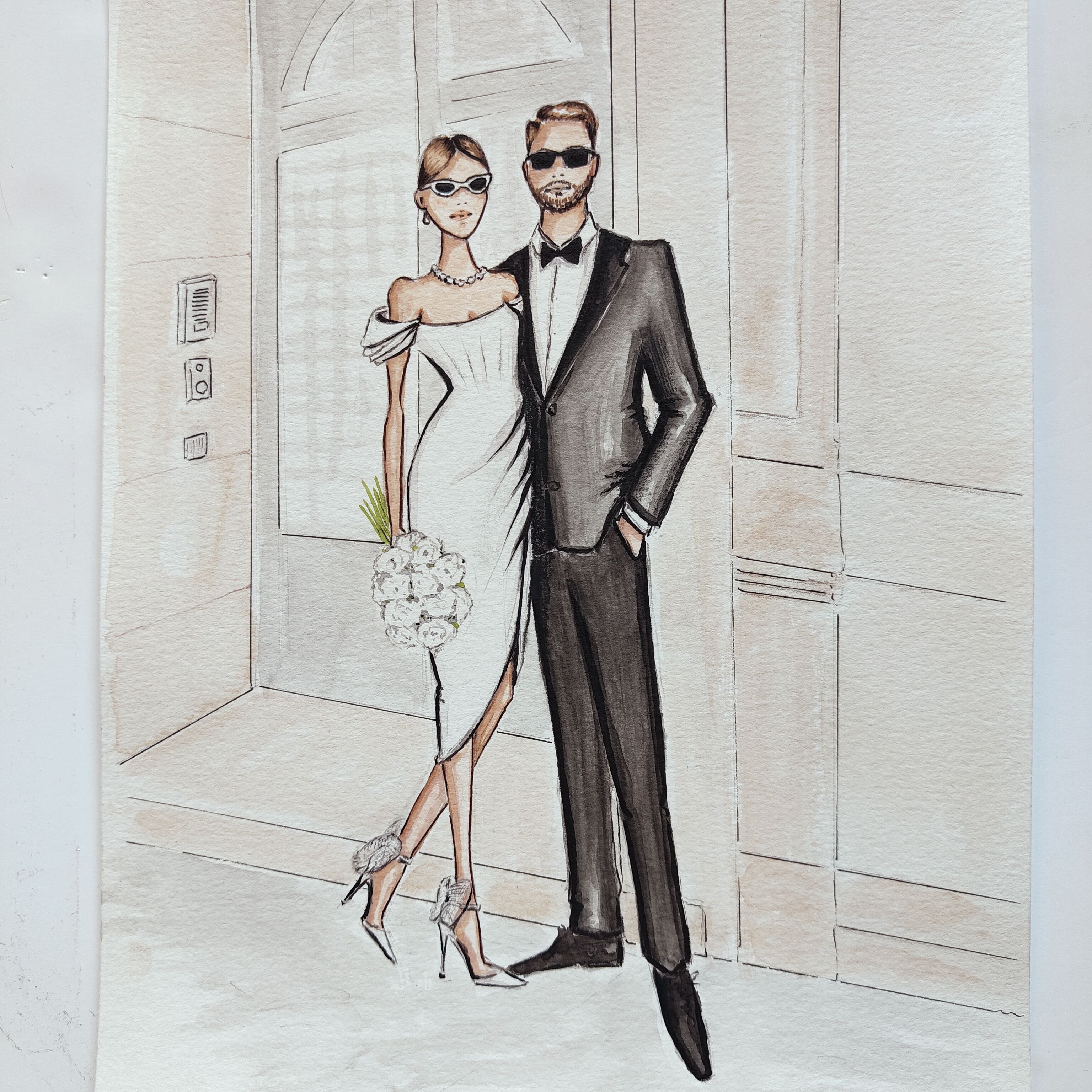 Live portrait artist for wedding