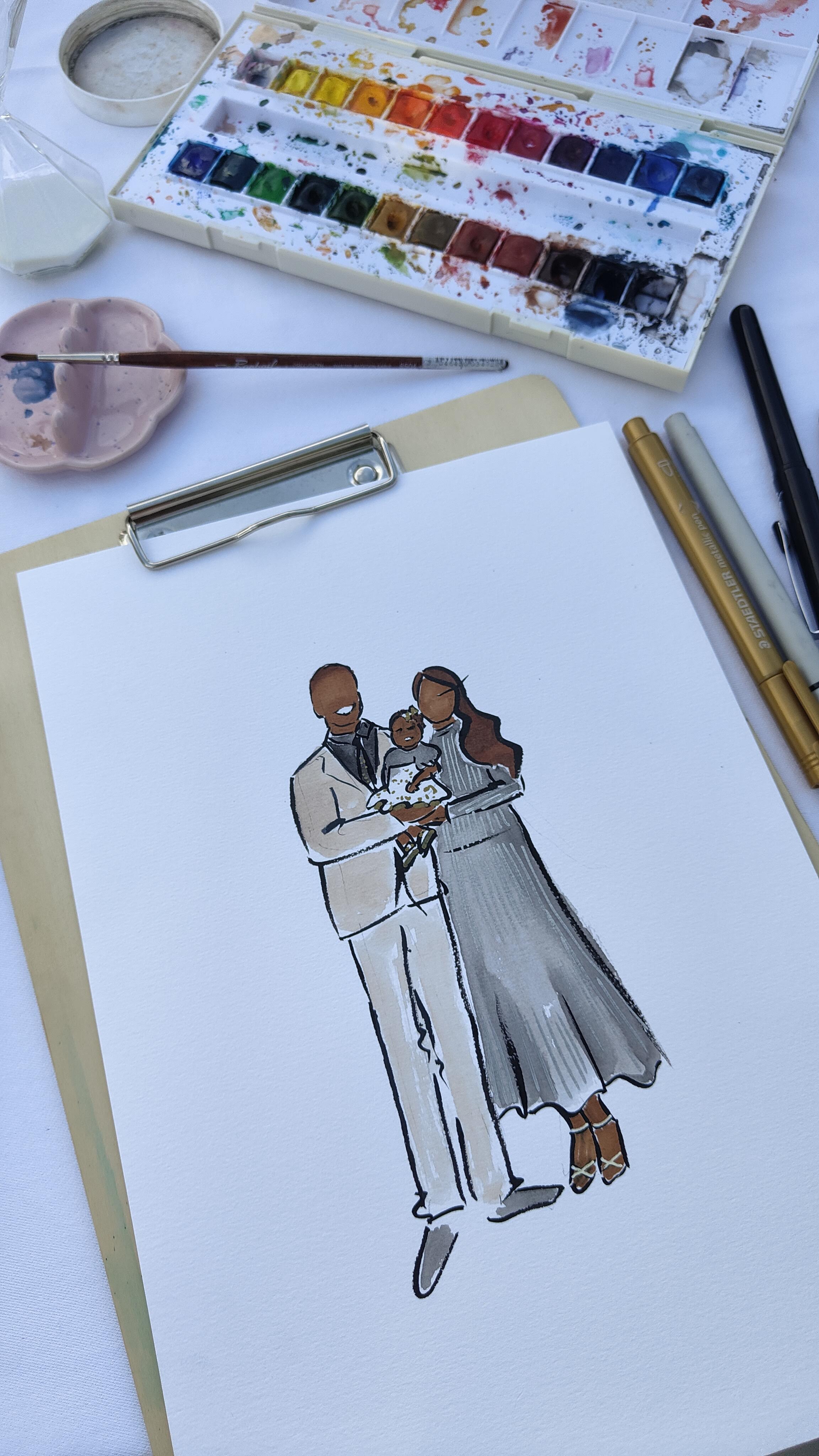 Live sketching for luxuries events in the south of france